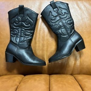 Black cowboy boots